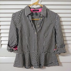 Ralph Lauren Gingham Peplum hem top 4